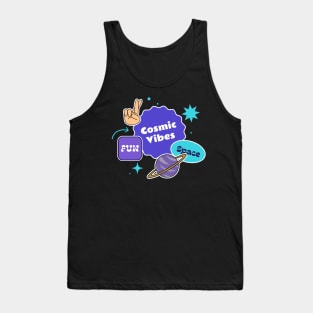 Cosmic Vibes Fun Space T-shirt Design Tank Top